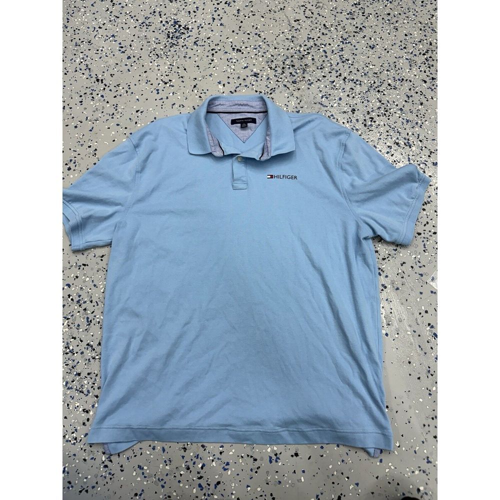 Tommy Hilfiger Mens Polo Shirt XL Cotton Casual Wear Blue Used‎